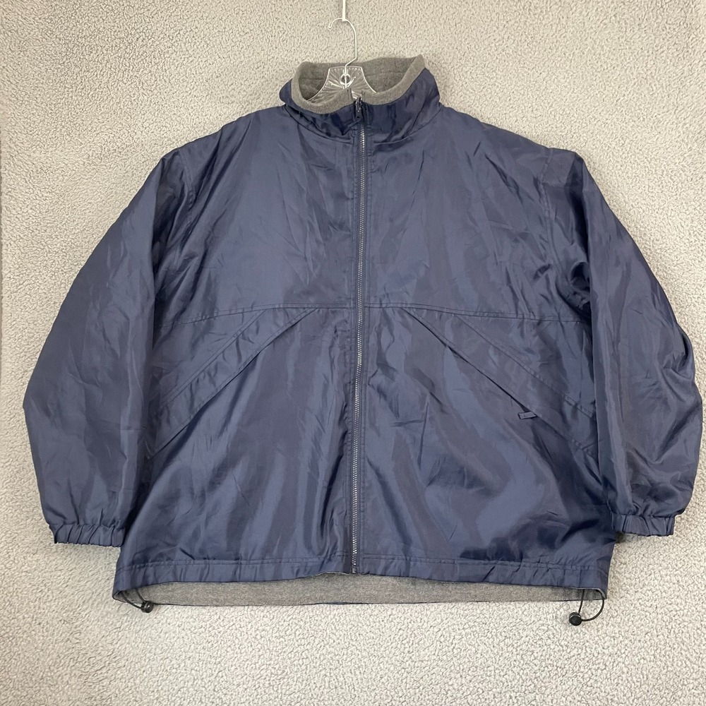 Harbor Bay Reversible Jacket Men 3XB Navy Gray Fleece Windbreaker Full Zip